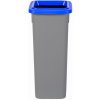 Šedý plastový odpadkový kôš FIT-BIN s modrým vekom - 20 l