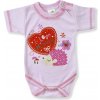 BABY´S WEAR Detské body, krátky rukáv- MUMMY, ružové veľkosť: 92 (18-24m)