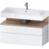 Duravit Qatego skrinka 99x47x59 cm závesná kúpeľňová skrinka pod umývadlo biela-dub QA4395055180010