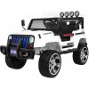 JOKO Elektrické autičko Jeep Raptor 4x4, penové kolesá, USB, FM rádio, kožené sedadlo, biele