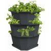 Samozavlažovací 3-vrstvový kvetináč Gusta Garden PAUL POTATO, antracit GG-100351