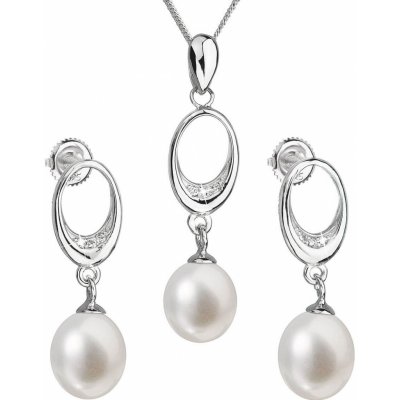 Evolution Group Súprava strieborných šperkov s pravými perlami Pavona 29040.1 (náušnice, retiazka, prívesok)