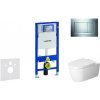 Geberit Duofix - Modul na závesné WC s tlačidlom Sigma30, lesklý chróm/chróm mat + Duravit ME by Starck - WC a doska, Rimless, SoftClose 111.300.00.5 NM6