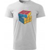 Rubikova kocka kreslená - Klasické pánske tričko vyššej gramáže - 4XL ( Svetlosivý melír )