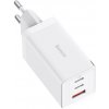 Baseus GaN5 Pro nabíjací adaptér 2xUSB-C + USB, 65W biely [CCGP120202]