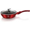 BERLINGERHAUS Pánev hluboká s mramorovým povrchem a poklicí 24 cm Burgundy Metallic Line BH-1259