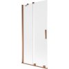 MEXEN/S - Velar dvojkrídlová posuvná vaňová zástena 95 x 150, dekor, ružové zlato 896-095-000-31-60