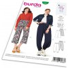 Strih Burda 6283 - Jednoduché nohavice s pásom do gumy
