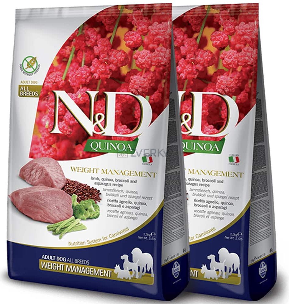 N&D Dog Quinoa Weight Management Medium & Maxi Lamb 2 x 7 kg