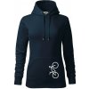 Bicykel na výšku - Mikina dámská Cape s kapucí - S ( Tmavomodrá (veľmi tmavá - skoro čierna) )