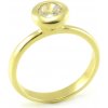 MYRO Zásnubný prsteň zo žltého zlata so zaklepaným zirkónom