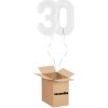 HeliumKing Balónový box - Narodeninové číslo 30 biely 86 cm