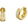 Kruhové náušnice ENGELSRUFER zlátené, dva rady zirkónov ERE-ANNA-ZI-G-CR