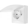 Jednoduché zásuvky s uzemnením typu Schuko – vo verzii IP44 – klapka vo farbe krytu, 16A,