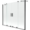 Mexen Velar Duo, 2-krídlová posuvná vaňová zástena 200 x 150 cm, 8mm číre sklo, čierny matný profil, 896-200-000-02-70