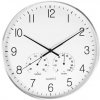 SEGNALE Nástěnné hodiny s teploměrem a vlhkoměrem 38 cm stříbrný rám KO-837362290