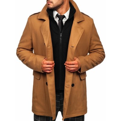 Bolf Kamelový pánsky zimný dvojradový kabát s odnímateľným golierom 8805 od  66,99 € - Heureka.sk
