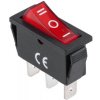 Prepínač kolískový 3 pin 3 polohy 230V - červený