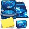 Školská taška Belmil 405-41 Compact Racing Blue Neon (set s peračníkom a vreckom) + DARČEK