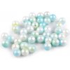 Plastové korálky s mermaid efektom Ø10 mm - mint (500 g)