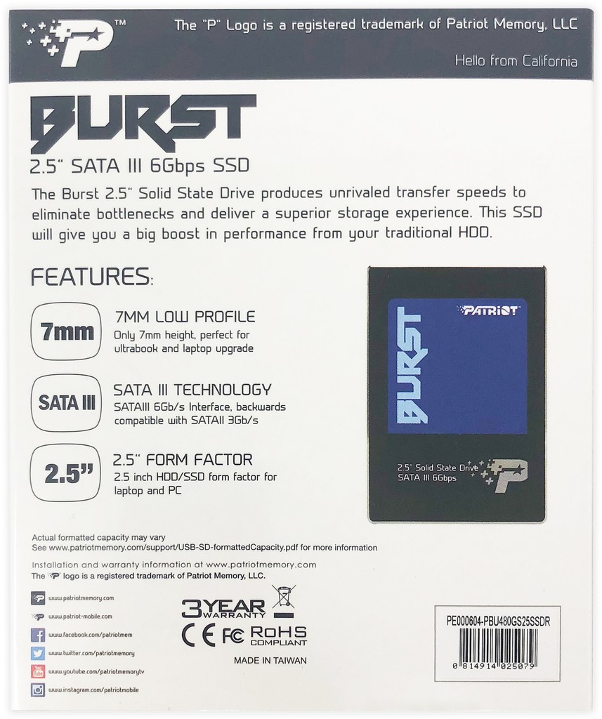 Patriot Burst 480GB, PBU480GS25SSDR od 53,59 € - Heureka.sk