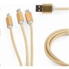 Gembird CC-USB2-AM31-1M-G USB charging combo 3-in-1, 1m, zlatý