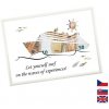 Rámček na darovanie peňazí - Dovolenka - plavba loďou, Nápis anglicky, Rámik 100 - biela