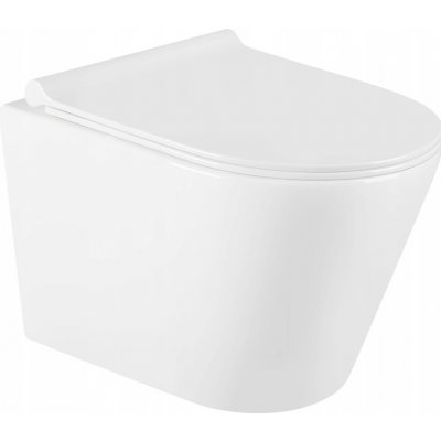MEXEN/S - Rico Závesná WC misa Rimless vrátane sedátka s slow-slim, Duroplast, biela - 30720500 30720500