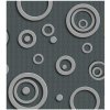DIMEX | Vliesová fototapeta na stenu 3D kovové kruhy MS-3-0302 | 225 x 250 cm | šedá + Vliesová fototapeta na stenu DIMEX 3D kovové kruhy MS30302 v rozmere 225 x 250 cm