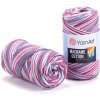 Špagát na macrame techniku YarnArt MACRAME COTTON VR 917 sivá modrá červená