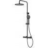 Oltens Vatten sprchová súprava nástenná s termostatom s dažďovou sprchou matná čierna 36505300