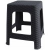 MEGA PLAST Taburetka II záhradná polyratan, antracit 45 × 35,5 × 35,5 cm