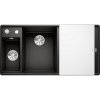 Blanco Axia III 6 S-F s excentrom ľavá, so sklenenou krájacou doskou, s nerezovou miskou - čierna