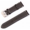 Deveroux Kožený řemínek PD012, spona - Tmavě hnědý - 20mm DEV0138