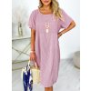 Fashionweek Voľné šaty zo vzdušnej viskózy s príveskom pre moletky IT-UMMA Farba: Ružová, Veľkosť: Universal