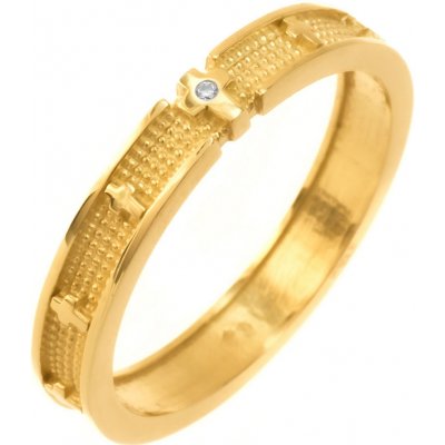 Argento Zlatý prsteň ruženec so zirkónom 7A009