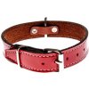 COBBYS PET Obojok z pravej kože s vysokým leskom červený, prešitý 50cm/20mm