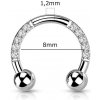 Steel Edge Piercing do ucha z titánu SET23H05 rozmery mm 1,2x8x3