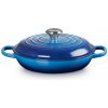 Le Creuset - liatinový hrniec plytký s pokrievkou 26 cm / 2,2 l modrý