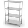 Skladovací regál so 4 plnými policami – skrutkový, HENDI, Kitchen Line, 1000x400x(H)1800mm