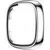 VSETKONAMOBIL 43181 Plastový kryt s ochranným sklom pre Fitbit Versa 3 / Fitbit Sense strieborný