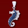 Silver.ag Prívesok zlatý, diamanty, zafíry, morský koník P1053
