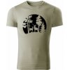 T-ričko Forest pánske tričko Farba trička: Svetlá Khaki, Farba potlače: Čierna, Veľkosť: XS