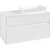 VILLEROY & BOCH Collaro závesná skrinka pod umývadlo na dosku (umývadlo vpravo), 2 zásuvky, s LED osvetlením, 1000 x 500 x 548 mm, Glossy White, C111B0DH