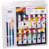 SMT Creatoys Farby akrylové 12ml 12ks sa štetcami 2ks s blokom s doplnkami na karte 31x31cm