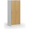 Šatníková skrinka S1 znížená, 2 oddiely, 1500 x 600 x 500 mm, demont, otočný zámok, laminované dvere, buk