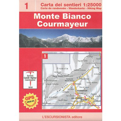mapa Monte Bianco Courmayeur 1:25 t.