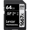 Lexar SDXC Pro 1667X UHS-II U3 R250/W120 (V60) 64 GB LSD64GCB1667