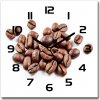 Sklenené nástenné hodiny štvorec Zrnká kávy 30x30 cm
