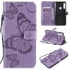 Peňaženkové puzdro Pressed Printing Butterfly Pattern na Huawei P Smart Z -fialová